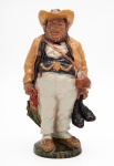 Rafael Bordallo Pinheiro - 1846 - 1905 - Caldas da Rainha. Escultura em cerâmica Portuguesa, marcado, representando O Arola, medindo 30 cm de altura.