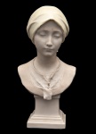 Agathon Léonard - Francês, 1841-1923 - Escultura em Porcelana esmaltada, marcada, representando A Camponesa, medindo 25 cm de altura. Séc. XIX.