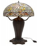 Studio Tiffany  - Excepcional Luminária de mesa em bronze, assinado, ricamente decorada, cúpula toda em mosaico policromado, altura total 65 cm por 46 cm de diâmetro. Perfeito estado de conservação!