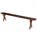 Antigo banco Mineiro em madeira nobre, forma comprida, medindo 53 cm por 226 cm por 21 cm.