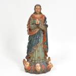 Raríssima Imagem de Nossa Senhora da Conceição em terracota policromada, belíssima trabalho, medindo 47 cm de altura. Brasil séc. XVIII. Peça feita por um Grande Mestre!