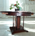 LINDA MESA DE JANTAR ART DÉCO REDONDA, FICANDO OVAL COM ACRESCIMO DE 3 TABUAS INTERNAS - MEDIDA FECHADA 1,20 X 80CM DE ALTURA - ABERTA 2,20 X 1,20 X 80CM DE ALTURA - NO ESTADO CONFORME FOTOS