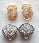 2 PARES E BRINCOS DE PRESSAO VINTAGE - NO ESTADO CONFORME FOTO