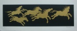 GRAVURA - TIRAGEM 39/50 - CAVALOS DOURADOS - SERIGRAFIA - 20 X 50CM - FANG - ASSINADO A LAPIS PELA ARTISTA - ACID - SEM MOLDURA - NO ESTADO CONFORME FOTOS