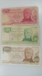 3 CEDULAS DA ARGENTINA - 100, 500 E 1000 PESOS - MBC - NO ESTADO CONFORME FOTOS