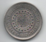 MOEDA BRASIL REPUBLICA - 200 REIS 1889 - MBC/SOB - CUPRO-NIQUEL - 15 GRAMAS - 32MM - CATALOGO AVALIA ENTRE R$ 40,00 E R$ 320,00 - NO ESTADO CONFORME FOTOS