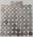 67 MOEDAS 10 CENTAVOS 1967 A 1979 - CUPRO-NIQUEL / AÇO-INOX - 5,5 OU 4,2 GRAMAS - 23 MM - LOTE AVALIADO ENTRE R$ 100,00 A R$ 200,00 - NO ESTADO CONFORME FOTO