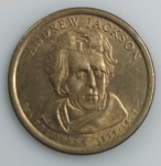 LOTE CONTENDO 1 MOEDA DE 1 DOLLAR - EUA - ANO 2008 - PRESIDENTIAL DOLLARS - ANDREW JACKSON - COBRE REV. DE LATAO DE MANGANES - 8,07 GRAMAS - 26,5 MM - SOB - NO ESTADO CONFORME FOTOS
