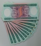 LOTE CONTENDO 11 CEDULAS DE 200 CRUZEIROS SEQUENCIAIS - C158 - FE - ITEM NO ESTADO CONFORME FOTOS