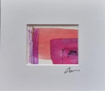 AQUARELA LUCILA VIEIRA - OBRA ABSTRATA AQUARELADA E EMOLDURADA EM PASPATUR BRANCO - A.C.I.D. - MEDINDO 12 X 10CM - LUCILA VIEIRA E UMA ARTISTA E DESIGNER BASEADA EM BERLIM ALEMANHA