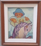 MILTON MARIANO 1982 - Figura a cavalo da série Encanto. Óleo sobre tela 33x40cm a obra e 50x58 com a moldura.