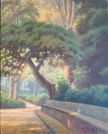 RUBEM VARGAS 1985 - Paisagem com estrada. óleo sobre tela medindo... Assinada e datada no canto inferior direito. Rubens Vargas nasceu na cidade mineira de Curvelo, no ano de 1948 e reside atualmente em Belo Horizonte. Um artista com temática voltada quase que exclusivamente para a pintura regionalista mineira, com exceção das marinhas que executa ocasionalmente. Sua pintura tem uma paleta característica, quase sempre suave e com contornos bem esmaecidos, com uma sensação constante de bruma no ar. As cores também são bem próprias e com contrastes sempre bem dosados.É um artista que presa pela simplicidade da execução e faz isso com muita propriedade, explorando temas aparentemente comuns, mas resgatando deles sempre um toque de nobreza.O artista continua produzindo seus trabalhos voltados para a temática que sempre explorou.Fonte: joserosarioart.blogspot.