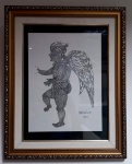 MAURINO DE ARAÚJO (1943/2020)  NSP (Nanquim sobre papel). ANJO medindo 25x33 sem moldura e 40x50 com moldura. Obra emoldurada e com proteção de vidro. Assinada MAURINO e datada de 2011.Maurino Araújo é um caso único da arte brasileira. Considerado por muitos como um expressionista barroco, é um artista emocionalmente contemporâneo dos mestres escultores mineiros do século XVIII. Ao longo dos anos, Maurino expôs seus trabalhos em inúmeras exposições individuais e coletivas pelo mundo e recebeu vários prêmios como: Prêmio Legião Brasileira de Assistência; Destaque nas Artes, promoção Diário Associados (1976); Melhor do Ano, no setor de artes, promoção Diário Associados (1981). Participou da XV BISP (1979); V SAP de BH (1982); I Salão de Artes Visuais da Fundação Clóvis Salgado, Palácio das Artes, BH (1984). Fonte: Guia das Artes.