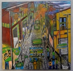 ADEMILSON 2026 - Futebol Rumo ao Hexa, óleo sobre tela medindo 50x50 sem moldura. Ademilson Felipe, natural de São José de Ubá, no Noroeste Fluminense, filho mais novo de Joaquina e Milton Felipe, trabalhadores rurais, tinha tudo para ter a sua história de vida definida pela foice e enxada. Quis sua determinação (ou terá sido destino?) que a história trilhasse caminho diferente. Hoje, aos 53 anos, realiza o sonho que desde criança persegue: pintar. Migrado da zona rural para a periferia de Itaperuna, Ademilson tornou-se ajudante de pedreiro. Com as sobras de tintas da pintura de paredes, passou a colorir a própria casa, transformando suas paredes em grandes murais. Tô agarrado na arte, ele diz. Com tintas e pincéis, registra as cenas que viveu, no exercício de memória afetiva, lembranças de lugares, pessoas e situações. A vida no campo, os animais, as plantações de tomate, o cuidado com o gado, as festas de roça são parte de uma realidade que o artista também conhece e retrata em suas pinturas. Participou das seguintes exposições: 1- Expressões da Arte Popular Fluminense, coletiva, Galeria Candido Portinari, Rio de Janeiro, de 22/09 a 14/11/2025 2- Ademilson: pinturas, individual, ITC + Trata, Niterói, RJ, de 31/01 a 01/04/2026. Fonte: Texto de Ricardo Lima.