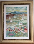 HOLMES NEVES - Vista de Ouro Preto, óleo sobre tela medindo 50x70cm somente a obra e 76x96 com a moldura.