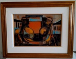 HEITOR COUTINHO 1993 - Casario, técnica mista medindo 32x46cm, assinado no canto inferior direito.