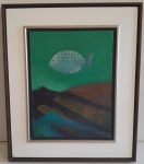 NOMURA - Peixe, óleo sobre tela medindo 35x27, assinado no canto inferior direito.