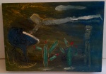 FERNANDO PACHECO - Pianista e Cactus, óleo sobre madeira medindo... Assinado no verso.