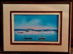 JENNER 1975 - Marinha, óleo sobre tela medindo 61x37cm somente a obra e 74x94 com moldura. Assinado no canto inferior direito. Titulado e datado no verso.