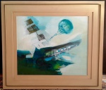 MARIA HELENA ANDRÉS - Abstrato, óleo sobre tela medindo 52x45 somente a obra e 75x67 com a moldura. Assinado no canto inferior esquerdo.