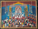 DAMASCENO 1984 - Coroação de Nossa Senhora, óleo sobre tela medindo 50x65cm. Assinado, datado e localizado no canto inferior direito. Emoldurado.