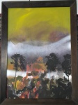 JOSÉ NEWTON - Pantanal, acrílica sobre tela medindo 50x70cm somente a obra e 58x78cm com a moldura.