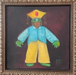 Mario Gruber, `Série Fantasiados` - acrílica sobre tela medindo 70x70cm, a.c.i.d