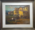 Dário Mecatti, `Paisagem Toscana ` - óleo sobre tela medindo 49x39cm, a.c.i.d