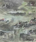 Alberto da Veiga Guignard, `Igrejas` - guache sobre papel medindo 32x23, a.c.i.d