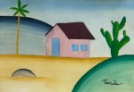 Tarsila do Amaral, `Paisagem com Casinha` - guache sobre papel medindo 20 x 30, a.c.i.d