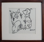 Fulvio Penacchi, `Pássaros` - nanquim sobre papel medindo 18 x 20, a.c.i.d