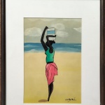 Héctor Carybe, `Aguadeira` - guache sobre papel medindo 23 x 15,5, a.c.i.d