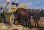 Rosiele Melo, `Carro de boi` - óleo em painel telado medindo 30x40, a.c.i.d