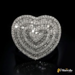 Anel Ouro Branco 18k com diamantes  3ct total Aro 17 Peso 13,3g Acompanha o certificado JMACEDO LEIL