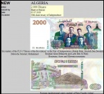 ARGELIA - ALGÉRIA CEDULA ESCASSA DE 2000 DINARS  DO ANO 2020  EM ESTADO FLOR DE ESTAMPA DE CONSERVAÇ