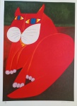 Aldemir Martins, Gato Vermelho, gravura PE, Edição Póstuma, 100x80cm, sem moldura