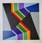 Fernando Durão, Geométrico, gravura, tiragem 53/70, 70x70cm, sem moldura