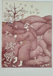 Dila, São Francisco, lito aquarelada, 68x48cm, tiragem 45/100, 1979, com moldura