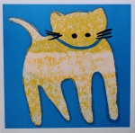 Vânia Natalino, Gato amarelo, gravura, tiragem 4/20, 29x29cm, sem moldura