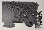Kleber Ventura, Onça Cinza, gravura, tiragem 7/20, 70x100cm, sem moldura