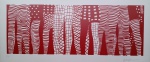 Kleber Ventura, Pernas vermelhas, Gravura, Tiragem 21/35, 30x70cm, sem moldura