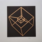 Leitão, Cubo Dourado, gravura, tiragem 36/40, 33x33cm, sem moldura