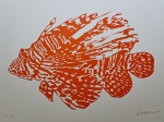 Kleber Ventura, Peixe Laranja, gravura, tiragem 2/10, 35x50cm, sem moldura