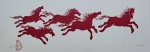 Fang, Cavalo Vermelho, gravura, tiragem 28/50, 18x50cm, sem moldura