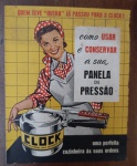 Raro Manual Original Panela de Pressão CLOCK  Vintage (Anos 50/60) - Exemplar original do guia de instruções e conservação da icônica panela de pressão CLOCK, produzido em meados do século XX. O item é um documento histórico do marketing brasileiro, época em que a Clock revolucionava a cozinha com o slogan: "Quem teve 'outra' já passou para a CLOCK!".