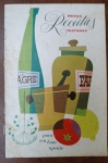 Raro Livreto de Receitas Vintage "Novas Receitas Testadas"  Década de 50/60 - "Novas Receitas Testadas para seu bom apetite", uma publicação vintage de colecionismo culinário, possivelmente ligada a marcas como Gelomatic. Trata-se de um item de ephemera publicitária, valorizado por colecionadores por sua estética gráfica "Mid-Century" e seu valor histórico na gastronomia brasileira