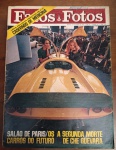 Revista Fatos & Fotos Nº 351 (Out/1967) - Salão de Paris: Carros do Futuro - Este exemplar original de outubro de 1967 apresenta uma das capas mais visualmente impactantes da publicação, destacando o futurismo do Salão de Paris com um protótipo de linhas aerodinâmicas e portas "asas de gaivota".