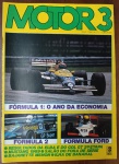 Revista Motor 3 Nº 71 (1986) - Especial Fórmula 1, Mustang 69 e Gol GT"Fórmula 1: O Ano da Economia"  Cobertura técnica da temporada de 1986, com foco na eficiência dos motores turbo.