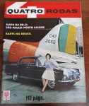 RARIDADE 1961 Revista Quatro Rodas Nº 9 - Ano I - Alfa Romeo JK Apresenta o luxuoso Alfa Romeo FNM 2000 (conhecido como JK), o carro de maior prestígio no Brasil na época, posicionado à frente de um avião.