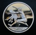 Moeda Grecia - 10 Euros 2004 - Km-194 Proof FC - Prata (.925) - 34 g - 40 mm - Comemorativa Desporto nos Jogos Olímpicos: Salto em comprimento - Séries: 2004 Summer Olympics, Athens.